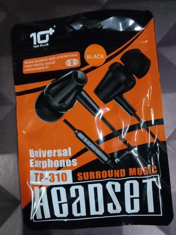 TENPLUS-TP-310 Stereo Headset with HD Sound and Extra Bass Earphone Wired Headset (Black)