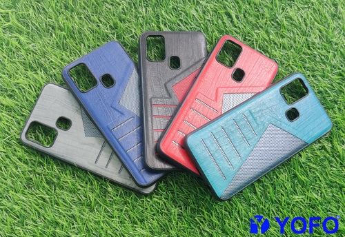YOFO | The Case with Look | Leather Premuim Back Case Cover for Samsung Galaxy F41 / Samsung Galaxy M31 / Samsung Galaxy M31 Prime (Gray)