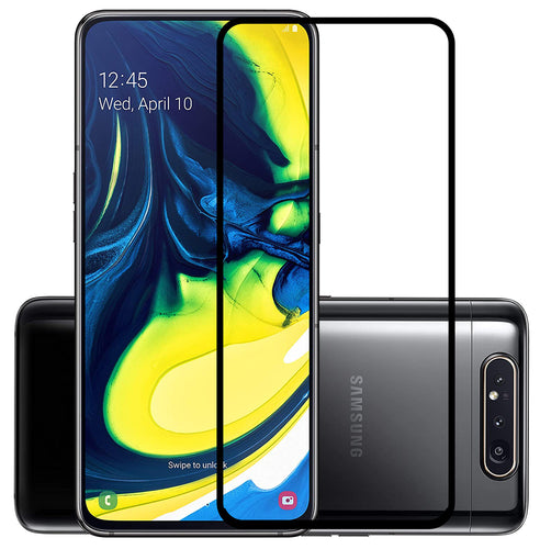 YOFO HD D+ Edge to Edge Full Screen Coverage Tempered Glass for Samsung A80 / A90 - Full Glue Gorilla Glass (Black)