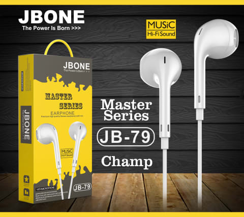 YOFO JBONE JB-79 Wired In the Ear Music Hi-Fi Sound Earphone with Mic-White