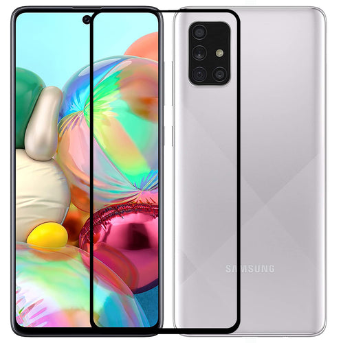 YOFO HD D+ Edge to Edge Full Screen Coverage Tempered Glass for Samsung Galaxy A71 - Full Glue AGorilla Glass (Black)