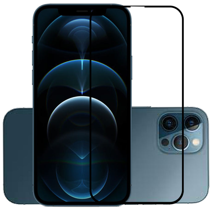 YOFO HD D+ Edge to Edge Full Screen Coverage Tempered Glass for iPhone 12 Pro Max- Full Glue Gorilla Glass (Black)