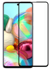 YOFO HD D+ Edge to Edge Full Screen Coverage Tempered Glass for Samsung Galaxy A71 - Full Glue AGorilla Glass (Black)