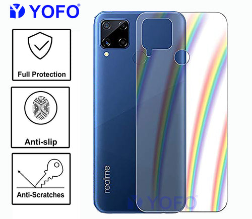 YOFO Rainbow Effect Anti Scratch Back Screen Guard for Realme C15