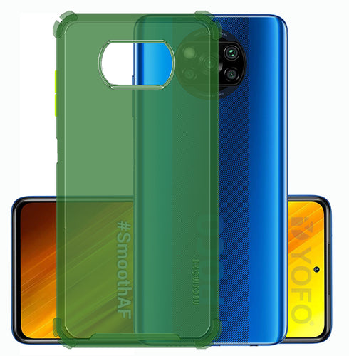 YOFO Silicon Flexible Smooth Matte Back Cover for Poco X3(Green)
