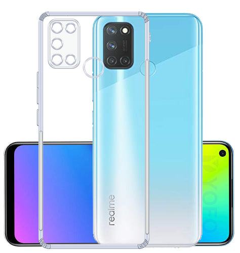 YOFO Silicon Back Cover for Realme 7i (Transparent) Camera Protection with Dust Plug
