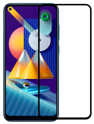 YOFO HD D+ Edge to Edge Full Screen Coverage Tempered Glass for Samsung Galaxy A11 / M11 - Full Glue Gorilla Glass (Black)