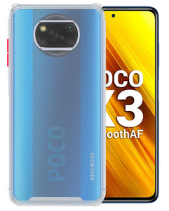 YOFO Silicon Flexible Smooth Matte Back Cover for Poco X3 (Transparent)