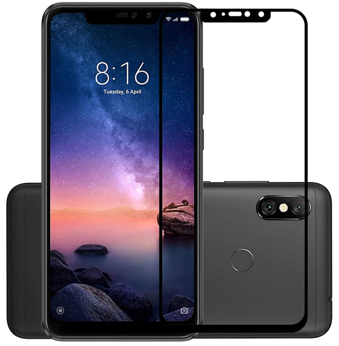 YOFO HD D+ Edge to Edge Full Screen Coverage Tempered Glass for Redmi Note 6Pro - Full Glue Gorilla Glass (Black)