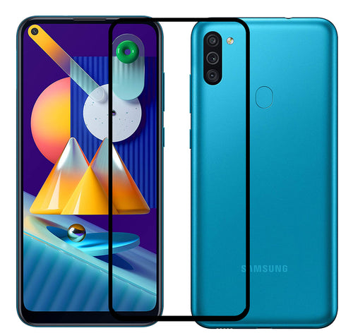 YOFO HD D+ Edge to Edge Full Screen Coverage Tempered Glass for Samsung Galaxy A11 / M11 - Full Glue Gorilla Glass (Black)