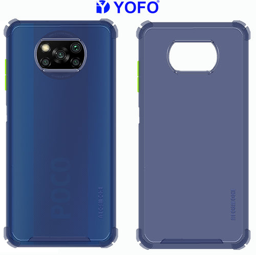 YOFO Silicon Flexible Smooth Matte Back Cover for Poco X3(Blue)