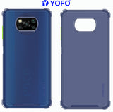 YOFO Silicon Flexible Smooth Matte Back Cover for Poco X3(Blue)