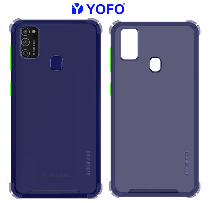 YOFO Silicon Flexible Smooth Matte Back Cover for Samsung M21 / M30s(Blue)