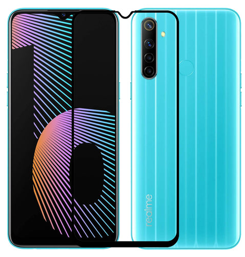 YOFO HD D+ Edge to Edge Full Screen Coverage Tempered Glass for Narzo 10 - Full Glue Gorilla Glass (Black)