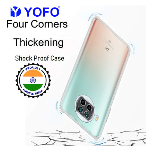 YOFO Rubber Back Cover Case for Mi Redmi 10i (Transparent) with Bumper Corner