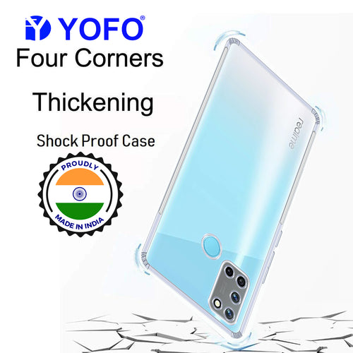 YOFO Silicon Back Cover for Realme 7i (Transparent) Camera Protection with Dust Plug