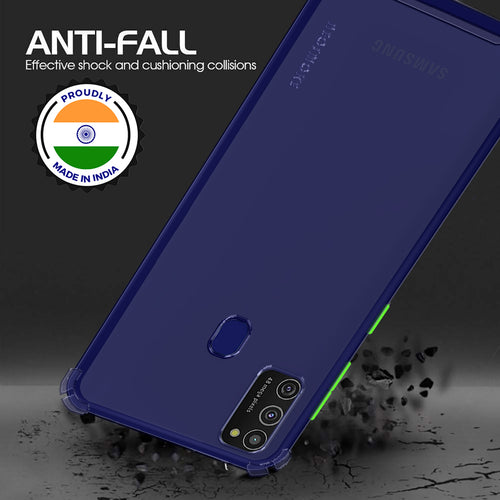 YOFO Silicon Flexible Smooth Matte Back Cover for Samsung M21 / M30s(Blue)