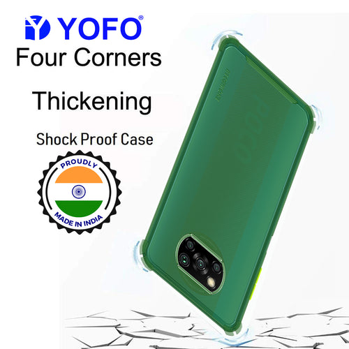 YOFO Silicon Flexible Smooth Matte Back Cover for Poco X3(Green)