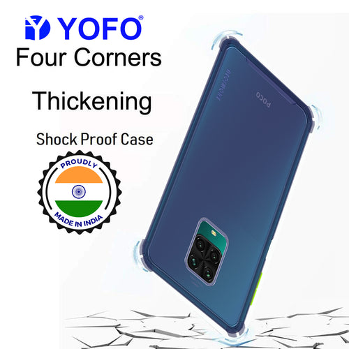 YOFO Silicon Flexible Smooth Matte Back Cover for MI Note 9 Pro/ Note 9 Pro Max/Poco M2 Pro(Blue)