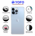 YOFO Back Cover for Apple iPhone 13 Pro (6.1) (Flexible|Silicone|Transparent|Camera Protection|DustPlug)