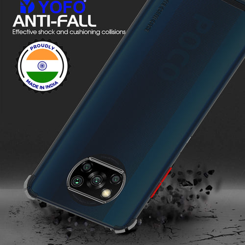YOFO Silicon Flexible Smooth Matte Back Cover for Poco X3(Smoke)
