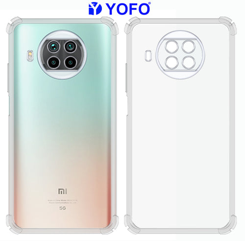YOFO Rubber Back Cover Case for Mi Redmi 10i (Transparent) with Bumper Corner