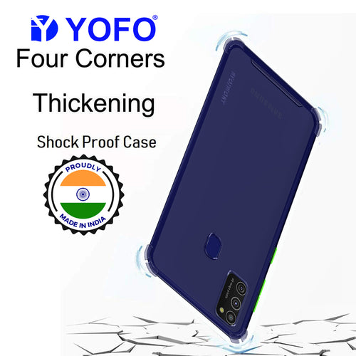 YOFO Silicon Flexible Smooth Matte Back Cover for Samsung M21 / M30s(Blue)