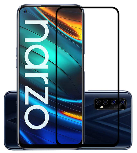 YOFO HD D+ Edge to Edge Full Screen Coverage Tempered Glass for Realme Narzo 20 Pro - Full Glue Gorilla Glass (Black)