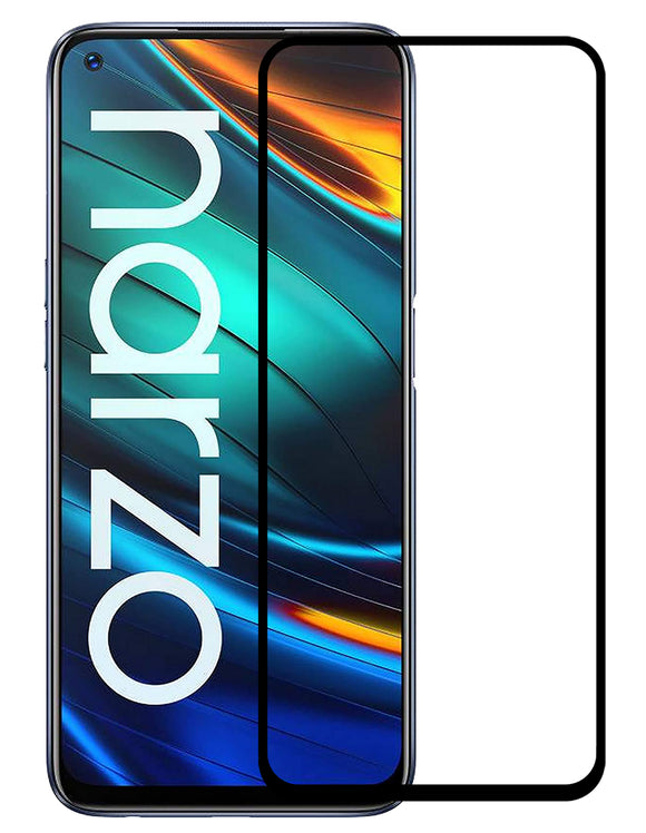 YOFO HD D+ Edge to Edge Full Screen Coverage Tempered Glass for Realme Narzo 20 Pro - Full Glue Gorilla Glass (Black)