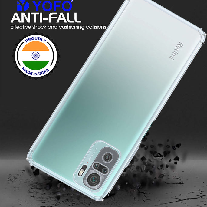 YOFO Silicon Transparent Back Cover for Mi Redmi Note 10 Shockproof Bumper Corner with Ultimate Protection (SALE)