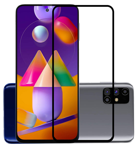 YOFO HD D+ Edge to Edge Full Screen Coverage Tempered Glass for Samsung Galaxy M31s - Full Glue Gorilla Glass (Black)