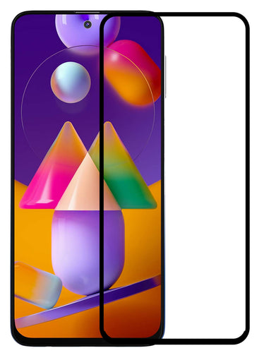 YOFO HD D+ Edge to Edge Full Screen Coverage Tempered Glass for Samsung Galaxy M31s - Full Glue Gorilla Glass (Black)