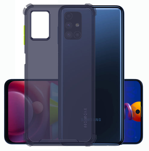 YOFO Silicon Flexible Smooth Matte Back Cover for Samsung M51(Blue)