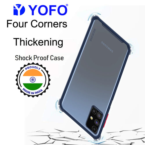 YOFO Silicon Flexible Smooth Matte Back Cover for Samsung M51(Blue)