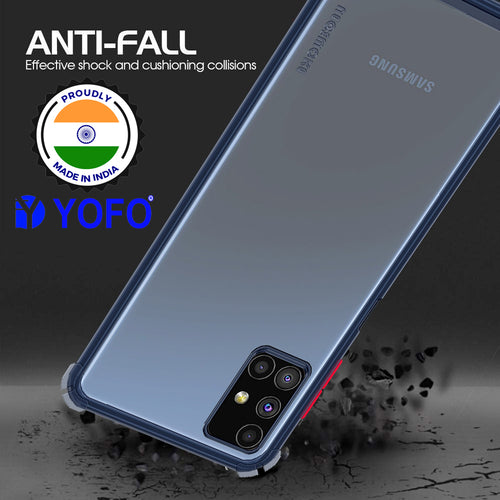 YOFO Silicon Flexible Smooth Matte Back Cover for Samsung M51(Blue)