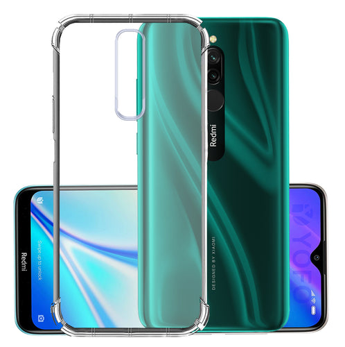 YOFO Rubber Back Cover Case for Mi Redmi 8 (Transparent) with Bumper Corner