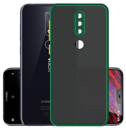 YOFO Back Cover for Nokia 6.1 Plus (Translucent Matte Smoke Case|Soft Frame|Shockproof|Full Camera Protection) with Free Mobile Stand