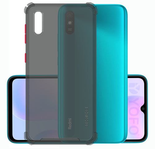 YOFO Silicon Flexible Smooth Matte Back Cover for Redmi 9A / Redmi 9i (Smoke)