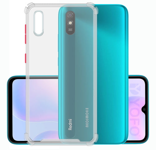 YOFO Silicon Flexible Smooth Matte Back Cover for Redmi 9A / Redmi 9i (Transparent)