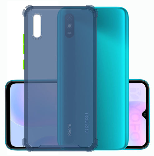 YOFO Silicon Flexible Smooth Matte Back Cover for Redmi 9A / Redmi 9i (Blue)