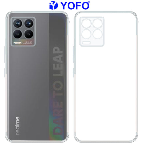 YOFO Silicon Transparent Back Cover for Realme 8 / Realme 8 Pro - Camera Protection with Anti Dust Plug