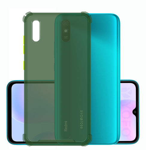 YOFO Silicon Flexible Smooth Matte Back Cover for Redmi 9A / Redmi 9i (Green)