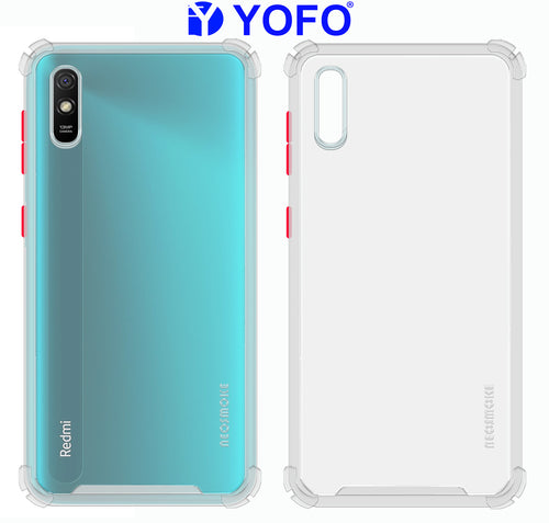 YOFO Silicon Flexible Smooth Matte Back Cover for Redmi 9A / Redmi 9i (Transparent)