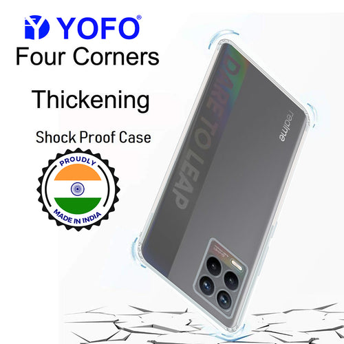 YOFO Silicon Transparent Back Cover for Realme 8 / Realme 8 Pro - Camera Protection with Anti Dust Plug