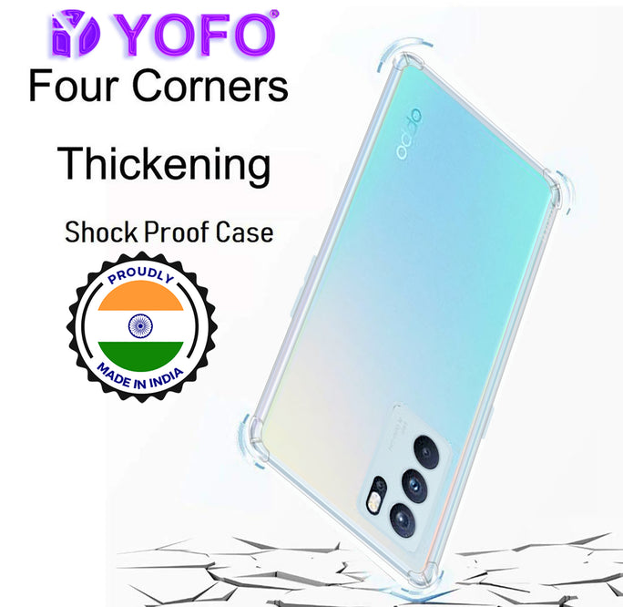 YOFO Back Cover for Oppo Reno 6 (Flexible|Silicone|Transparent|Shockproof|Camera Protection)