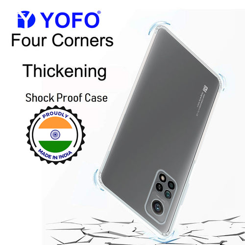 YOFO Silicon Transparent Back Cover for Mi Redmi 10T / Mi Redmi 10T Pro - Camera Protection with Anti Dust Plug