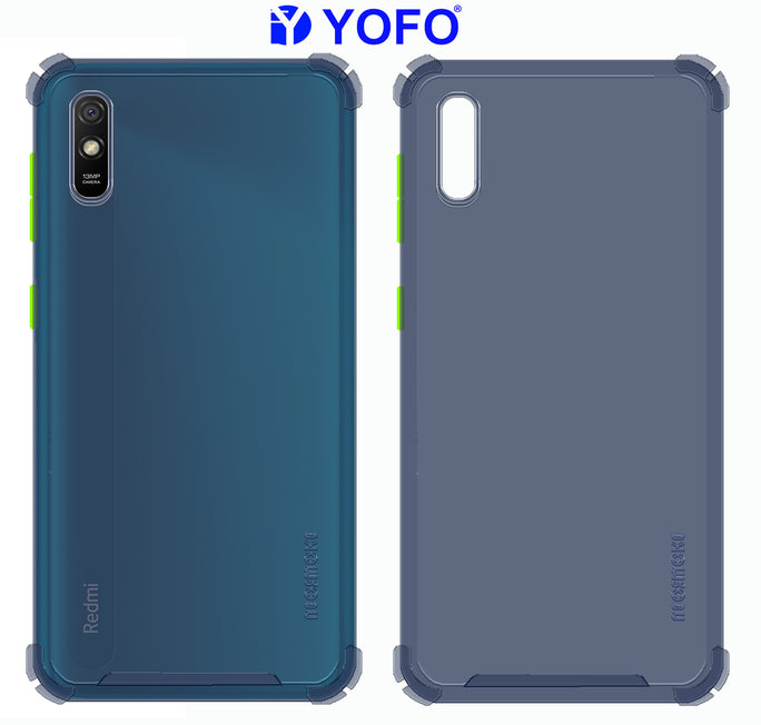 YOFO Silicon Flexible Smooth Matte Back Cover for Redmi 9A / Redmi 9i (Blue)
