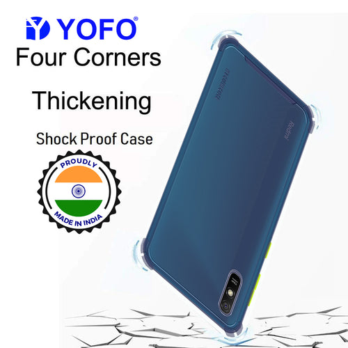 YOFO Silicon Flexible Smooth Matte Back Cover for Redmi 9A / Redmi 9i (Blue)