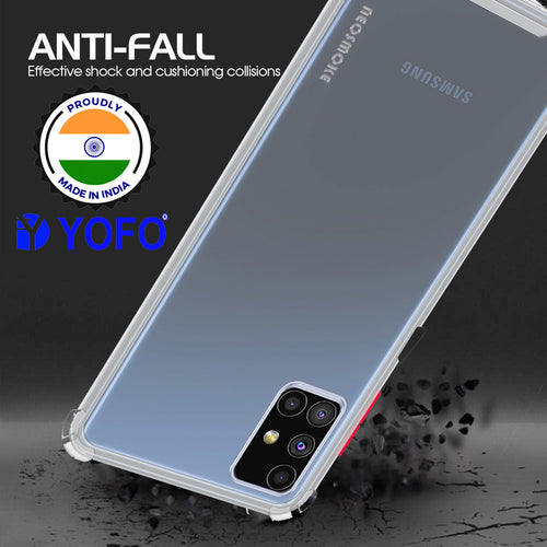 YOFO Silicon Flexible Smooth Matte Back Cover for Samsung M51(Transparent)