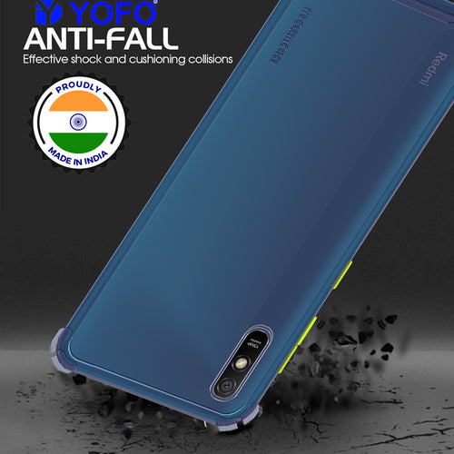 YOFO Silicon Flexible Smooth Matte Back Cover for Redmi 9A / Redmi 9i (Blue)